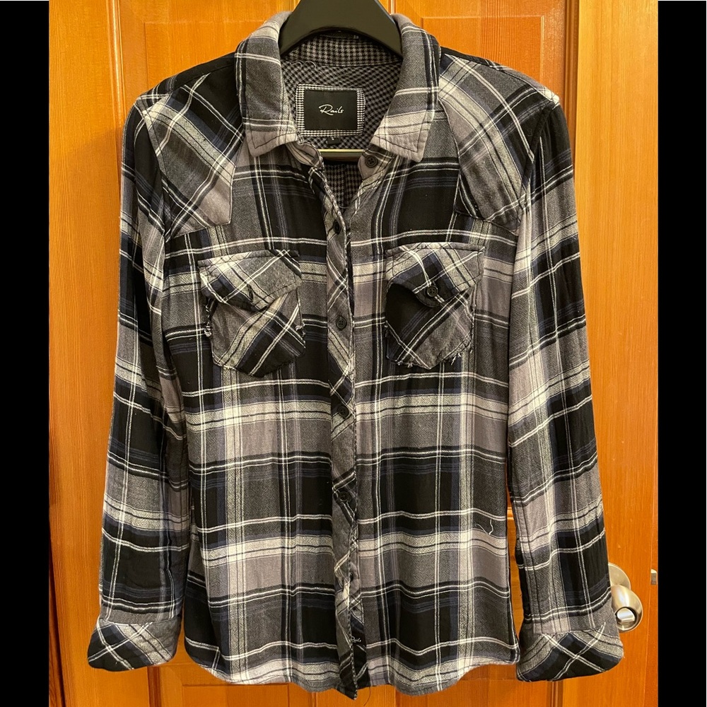 Gently worn Rails black and white flannel shirt size small womens